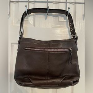 Coach F15064 Leather convertible cross body duffle shoulder bag/mahogany